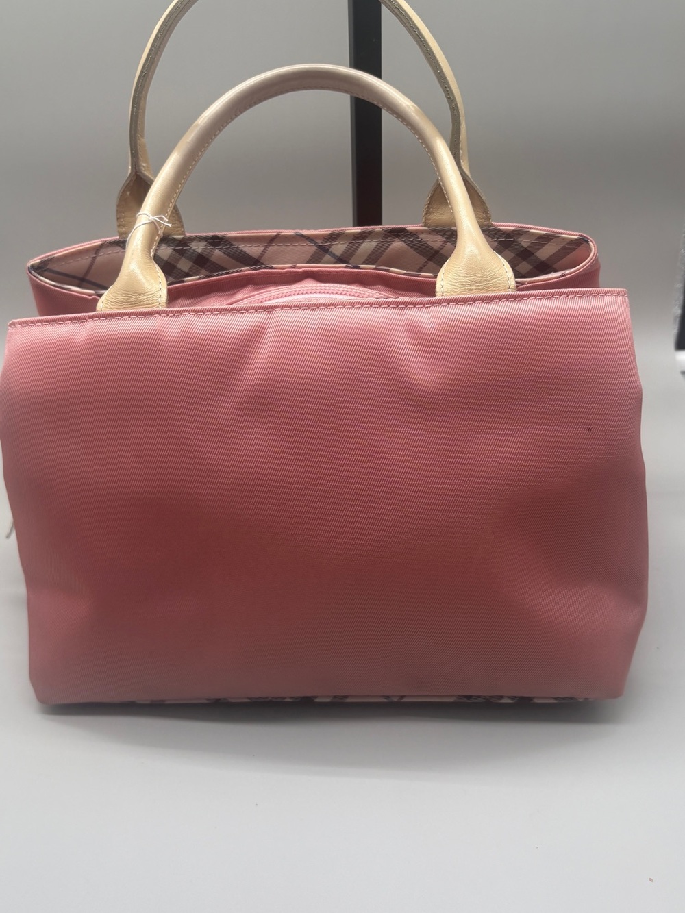Burberry Pink Tote with Beige Handles